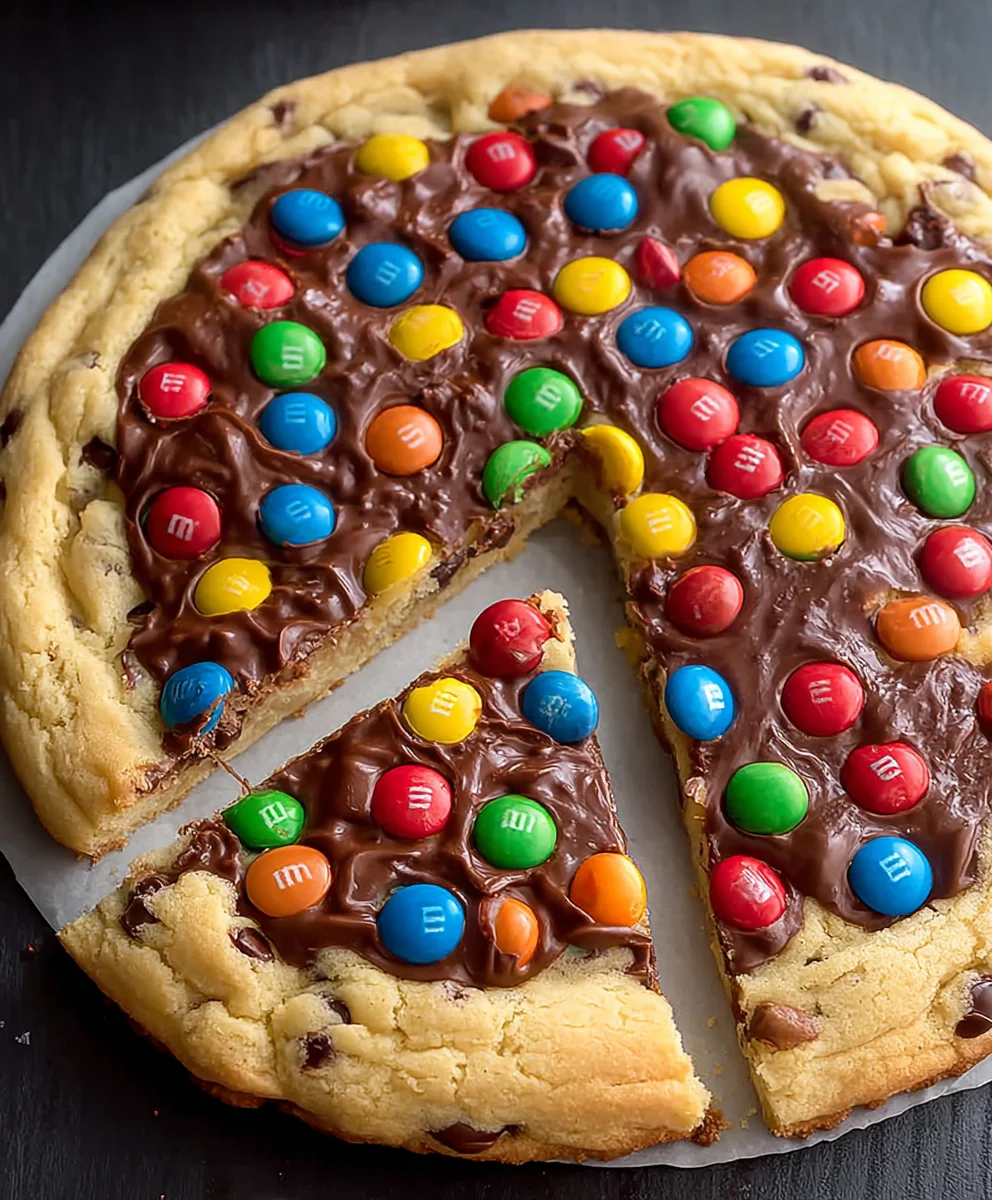 M&M Cookie Pizza Recipe-Easy Sweet Treat