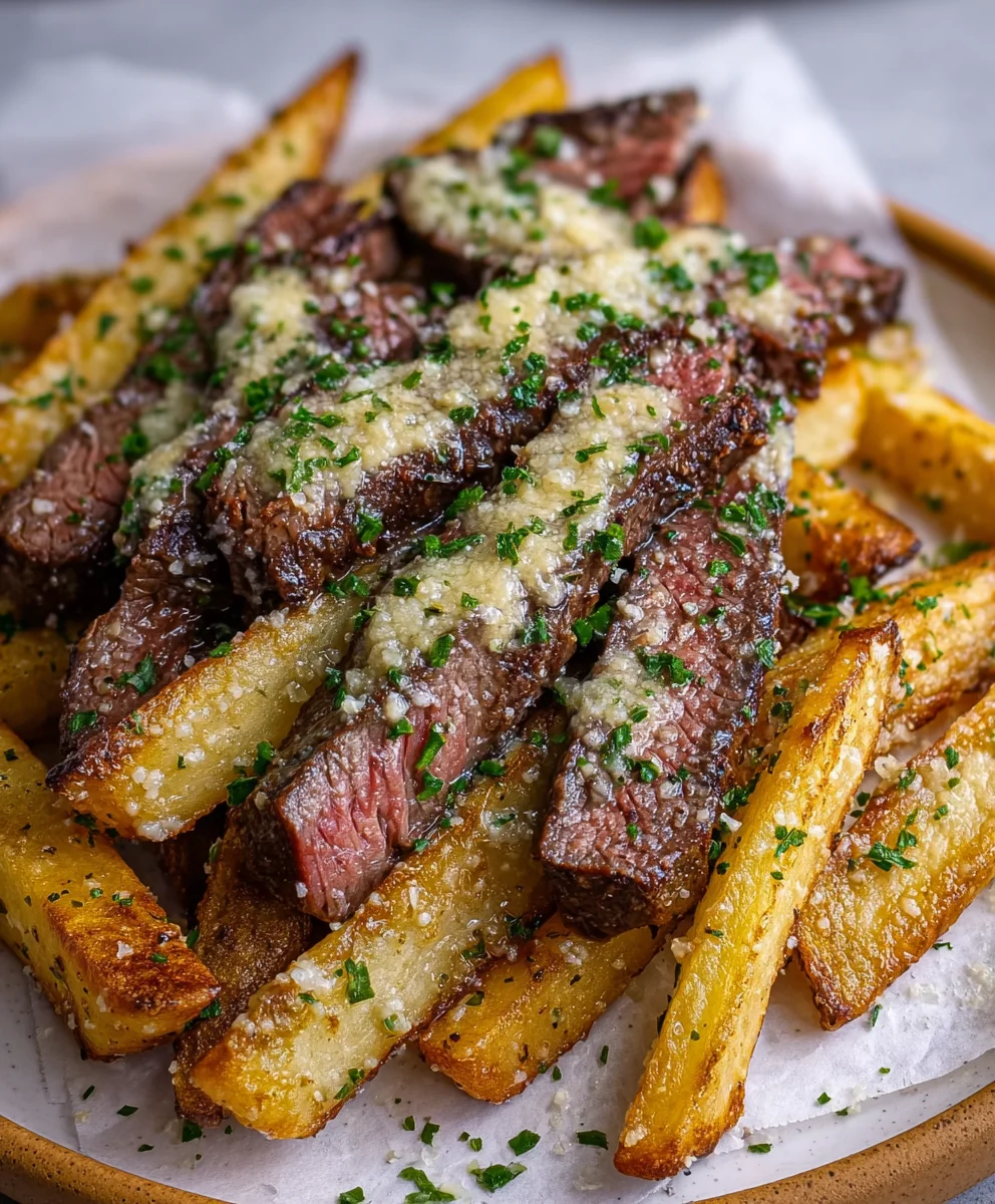 Garlic Parmesan Steak Fries - Crispy Oven Baked Beef Perfection