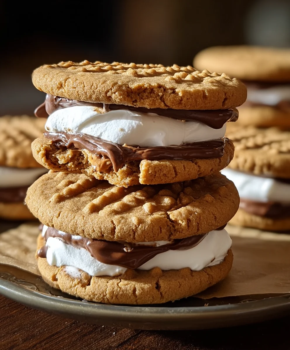 Peanut Butter Smores Sandwich Cookies-Decadent Treat