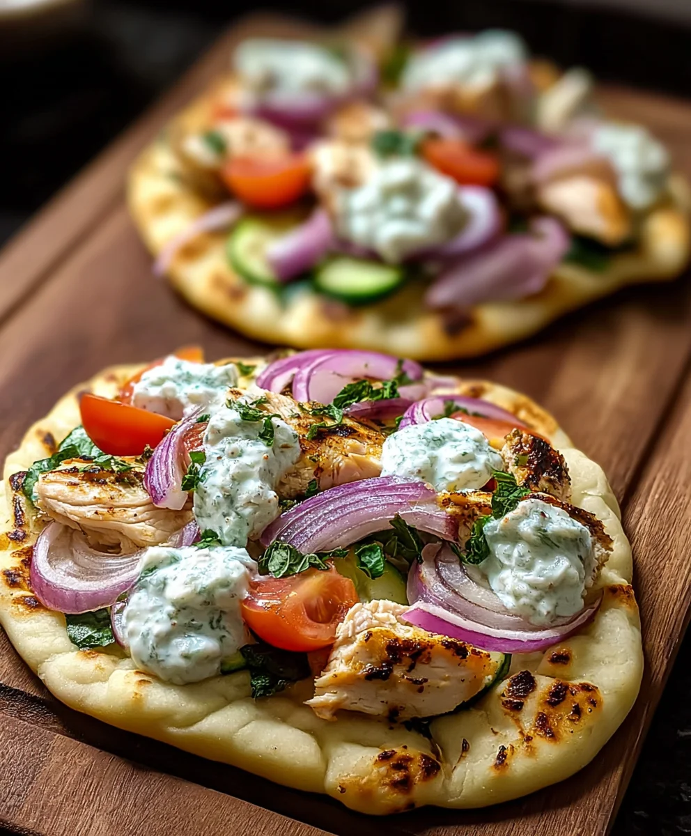 Tzatziki Chicken Naan Pizza Recipe - Quick & Easy Meal