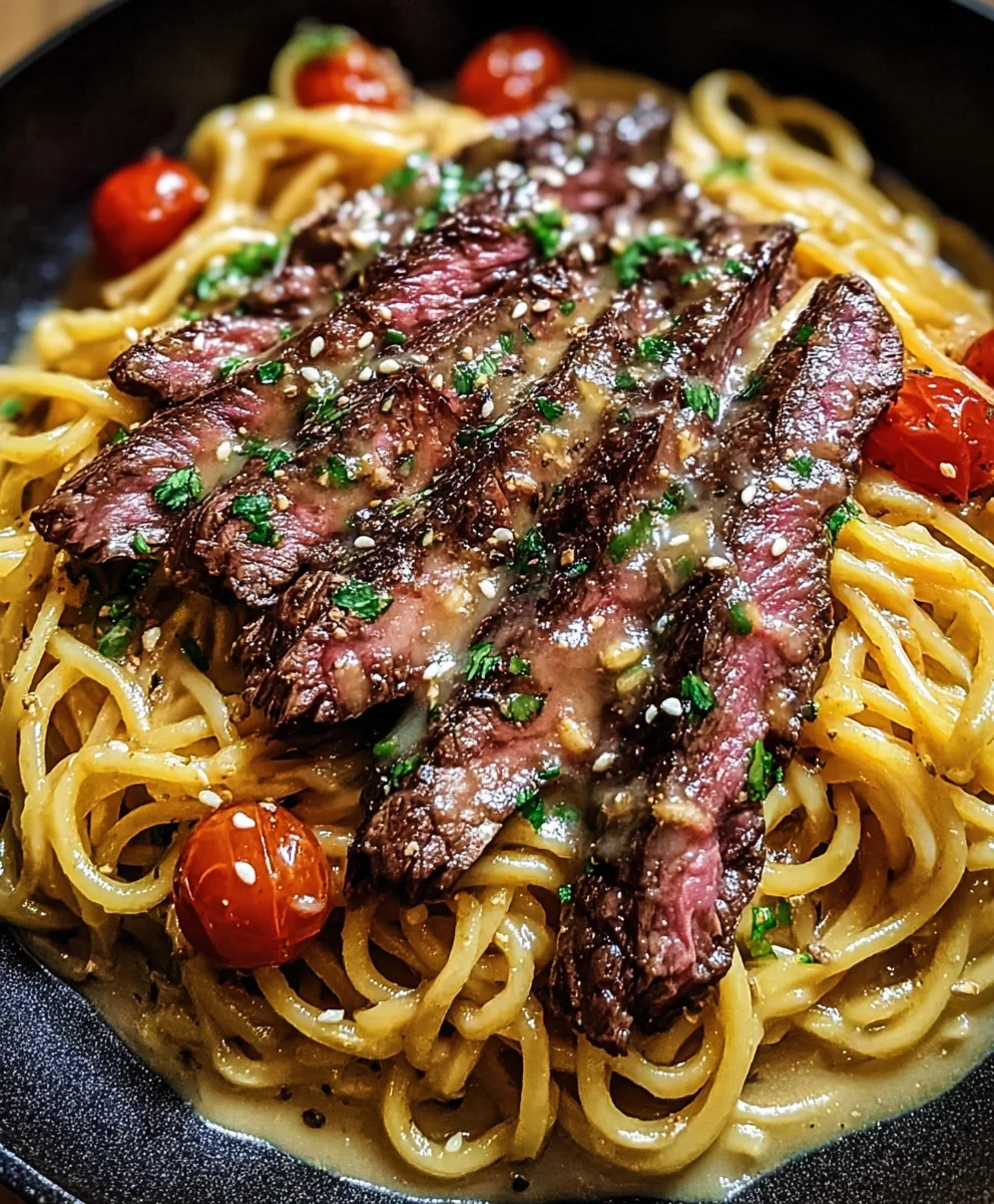 Garlic Butter Steak Lightning Noodles - Quick & Flavorful