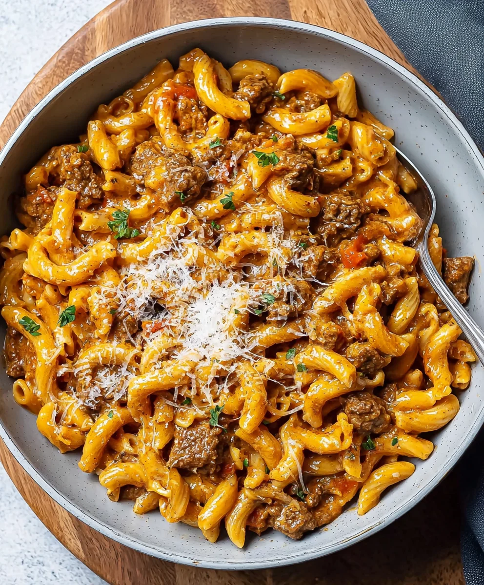 One Pot Creamy Beef Pasta - Easy Weeknight Dinner