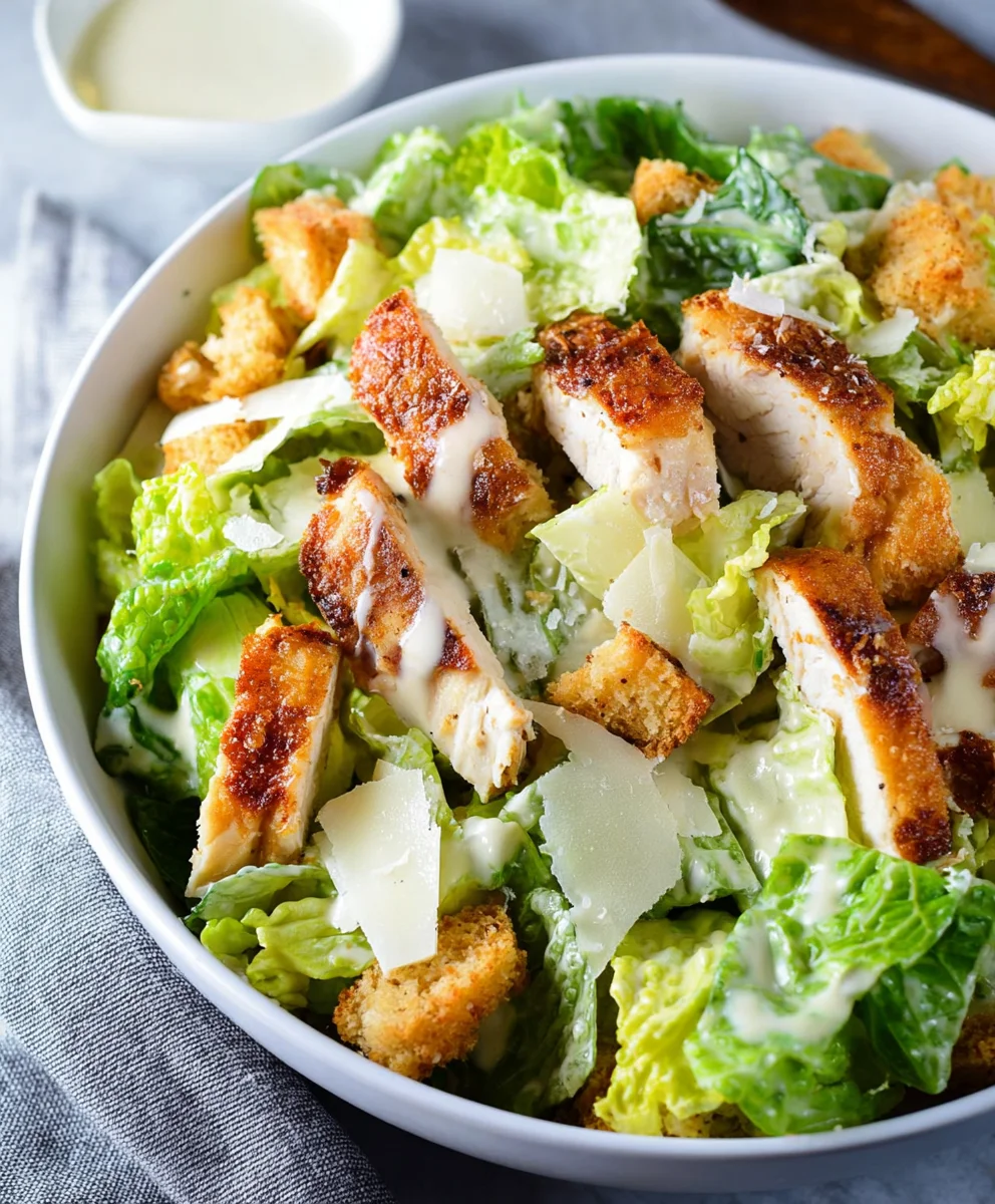 Crispy Chicken Caesar Salad Recipe- Delicious & Easy