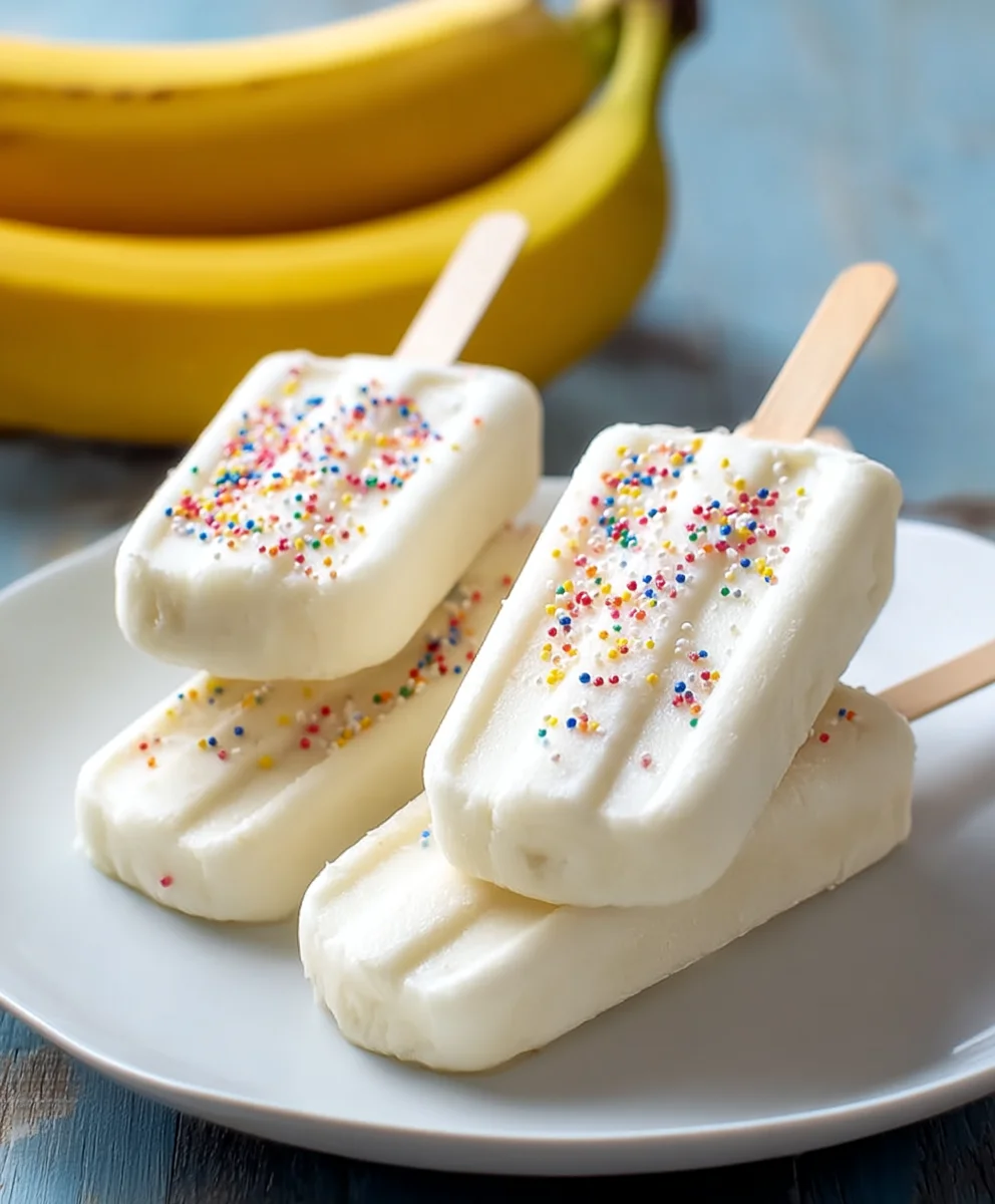 Easy Frozen Banana Yogurt Pops-Healthy Treat