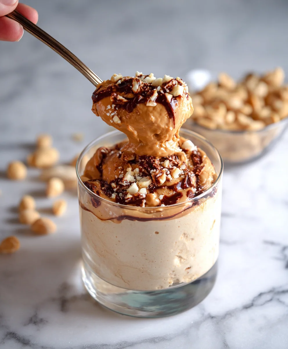 Peanut Butter Cottage Cheese Mousse Dessert-Healthy Treat