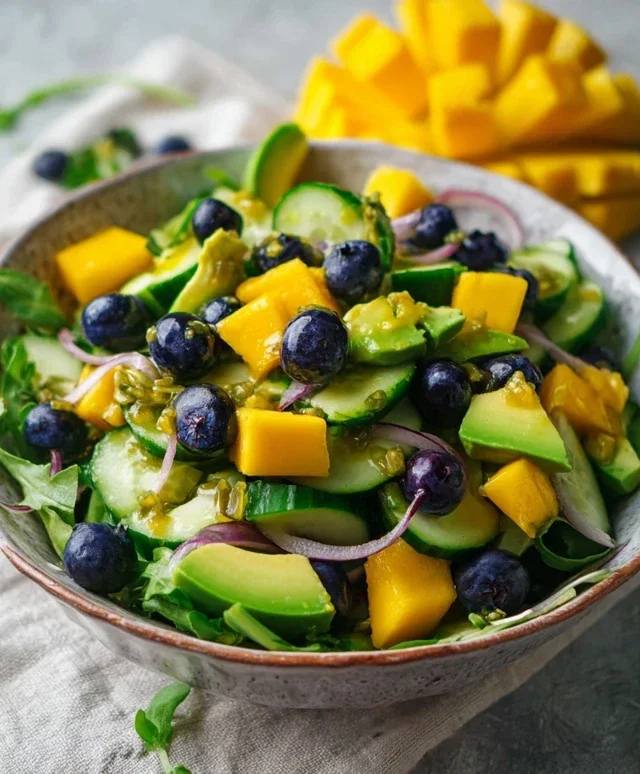 Mango Cucumber Salad with Blueberry and Avocado