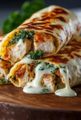 Low Carb Cheesy Garlic Chicken Wraps