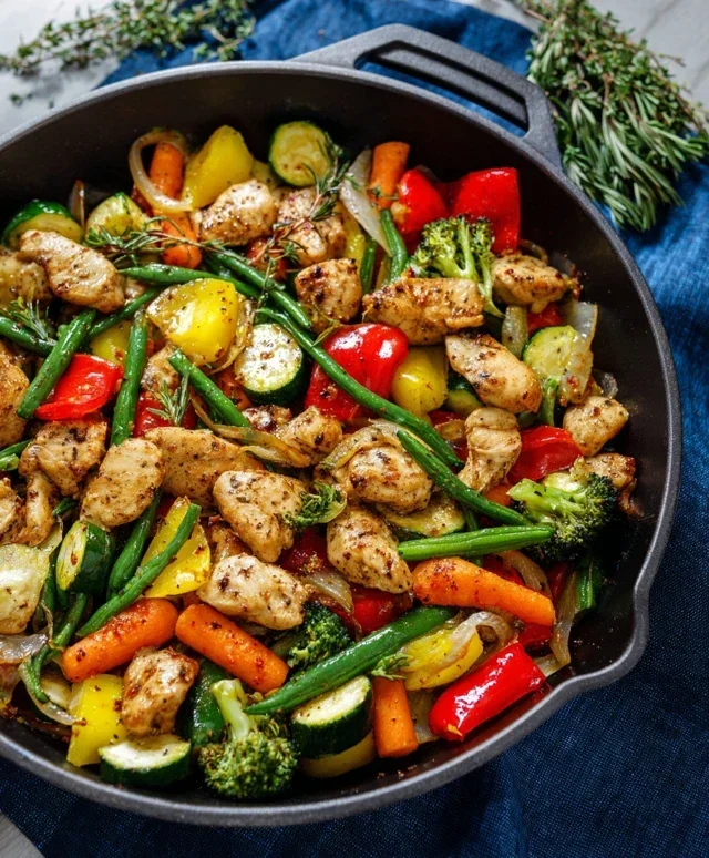 Healthy Chicken and Vegetables Skillet