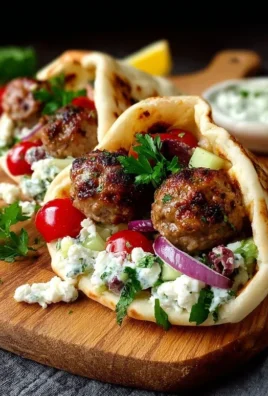 Greek Meatball Pitas