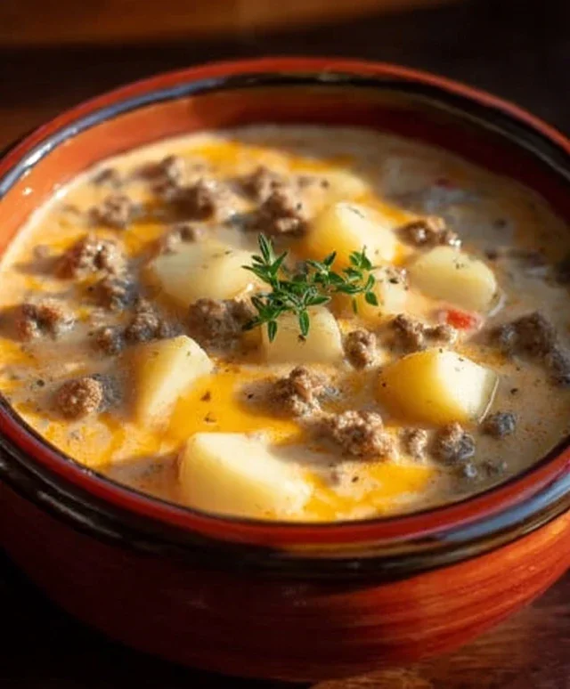 Cheesy Beef Beef Hamburger Potato Soup