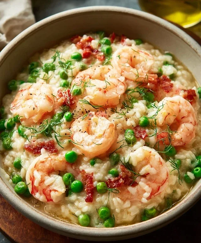 Shrimp Risotto with Peas