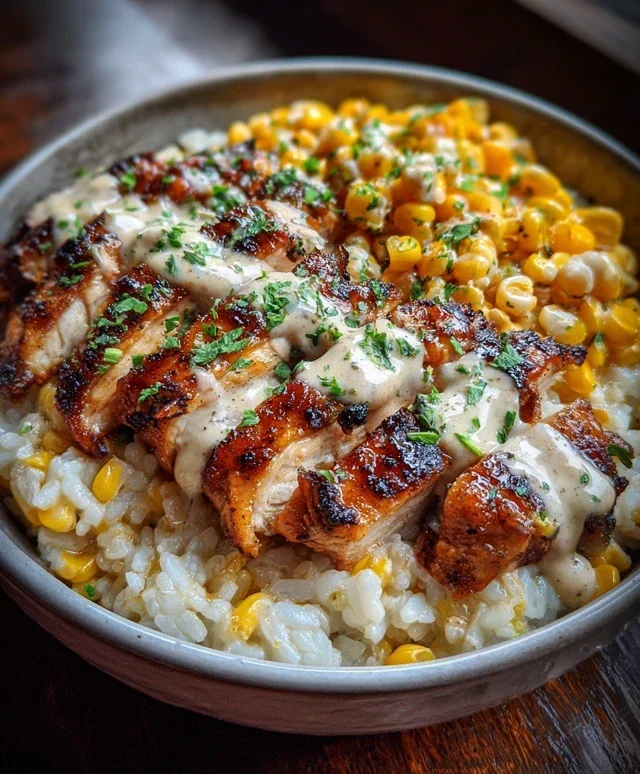 Street Corn Chicken Rice Bowl