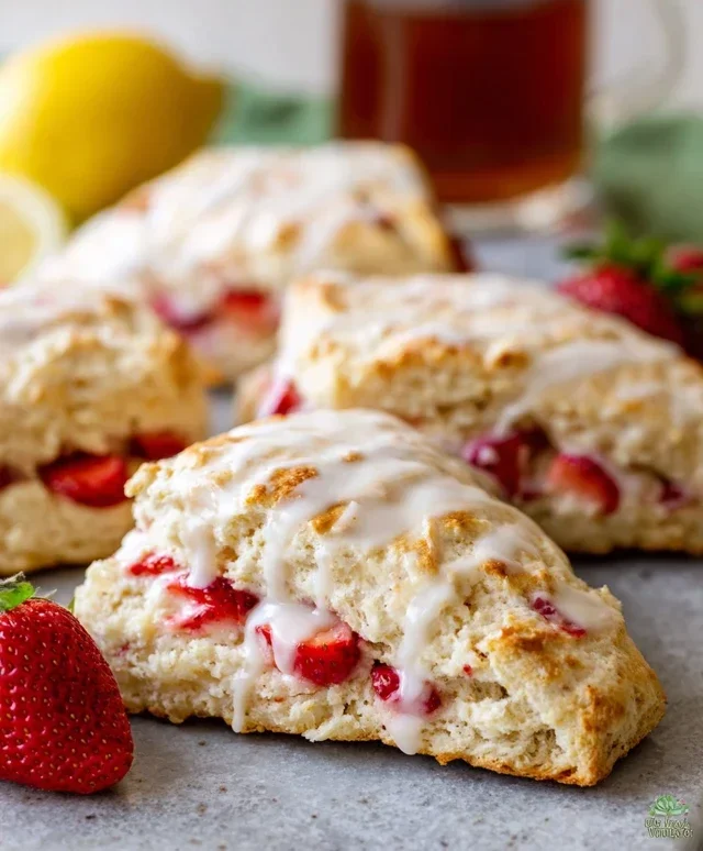 Strawberry Lemon Cream Scones