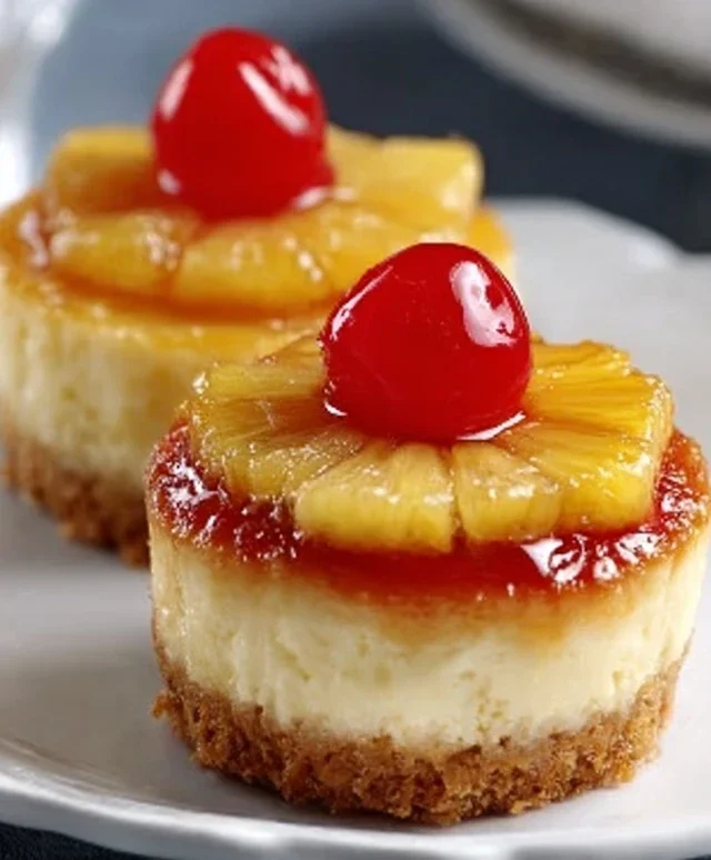 Mini Pineapple Upside-Down Cheesecakes