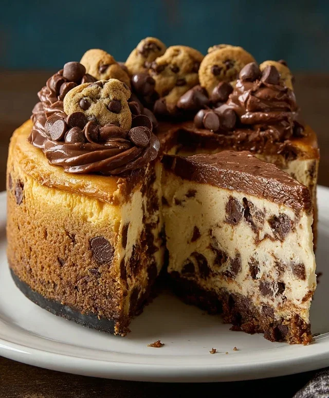 Chocolate Chip Cookie Bottomed Cheesecake