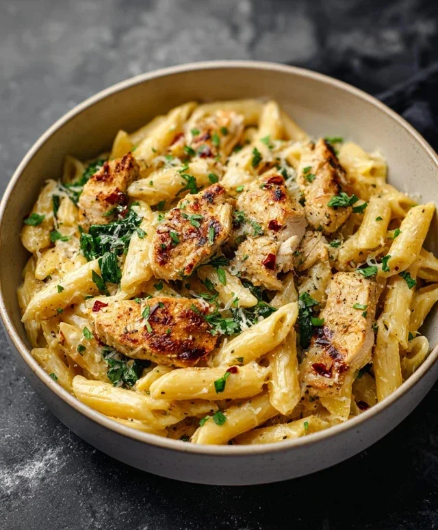 Healthy Garlic Parmesan Chicken Pasta