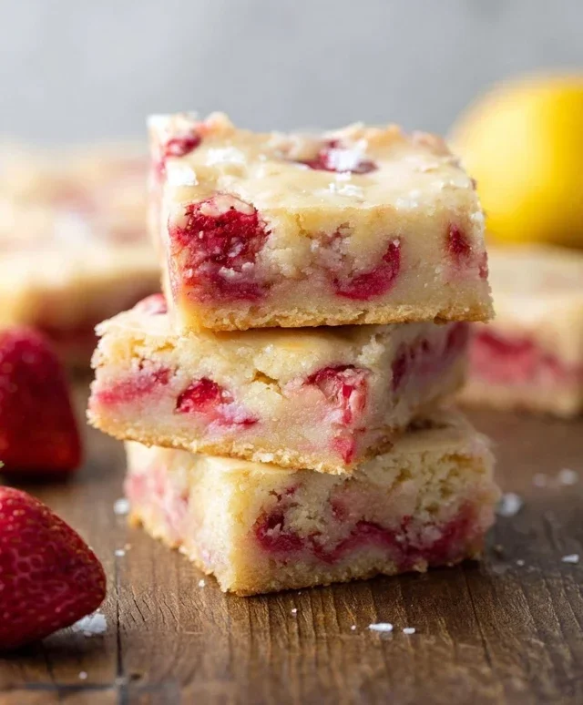 Strawberry Lemon Blondies