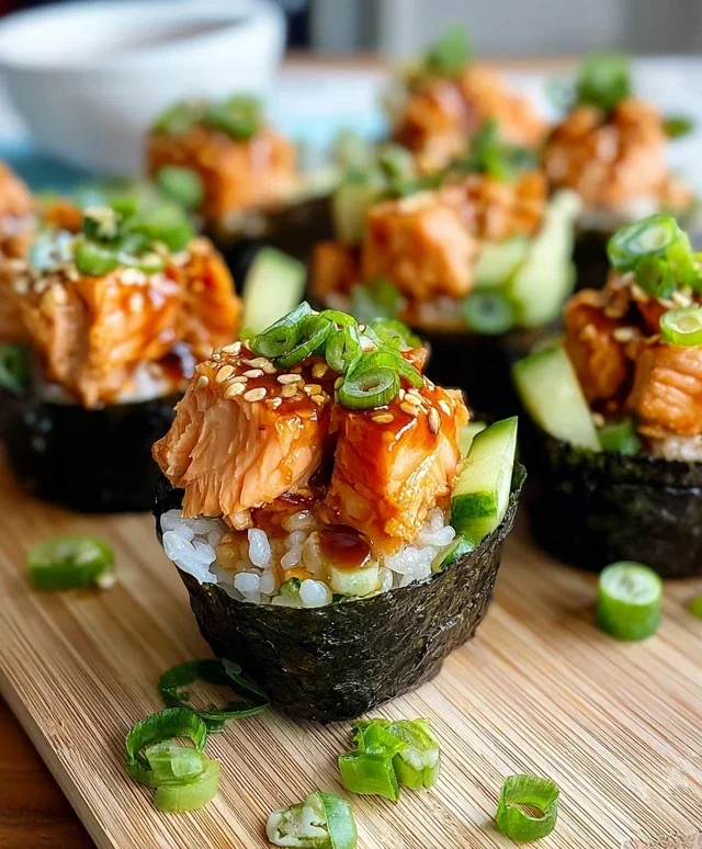 Spicy Salmon Sushi Cups