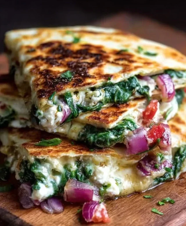 Spinach and Feta Quesadillas