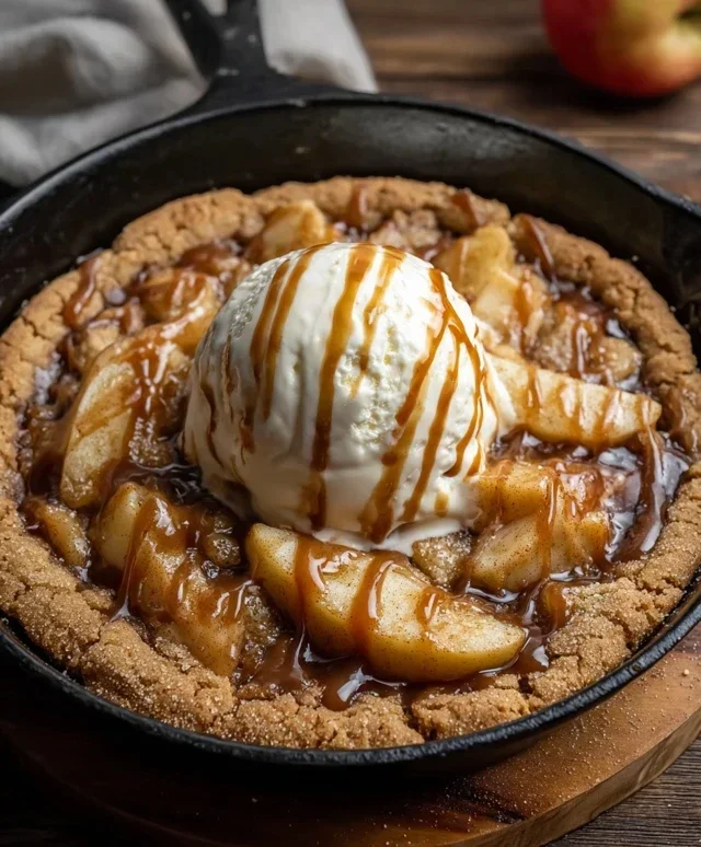 Caramel Apple Cookie Skillet