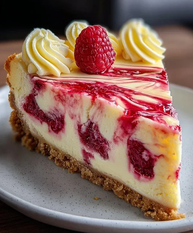 Raspberry Lemon White Chocolate Cheesecake