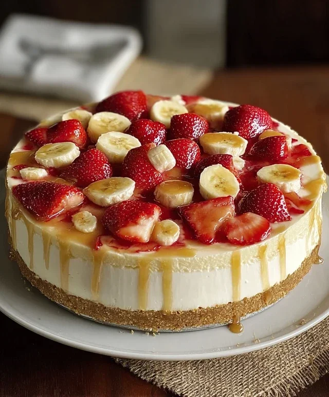 Strawberry Banana Pudding Cheesecake