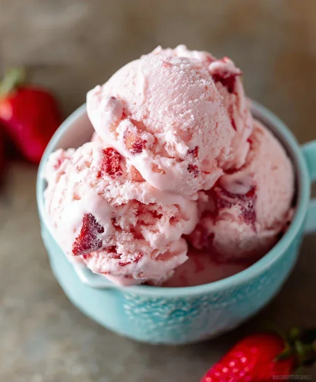 Homemade Strawberry Ice Cream
