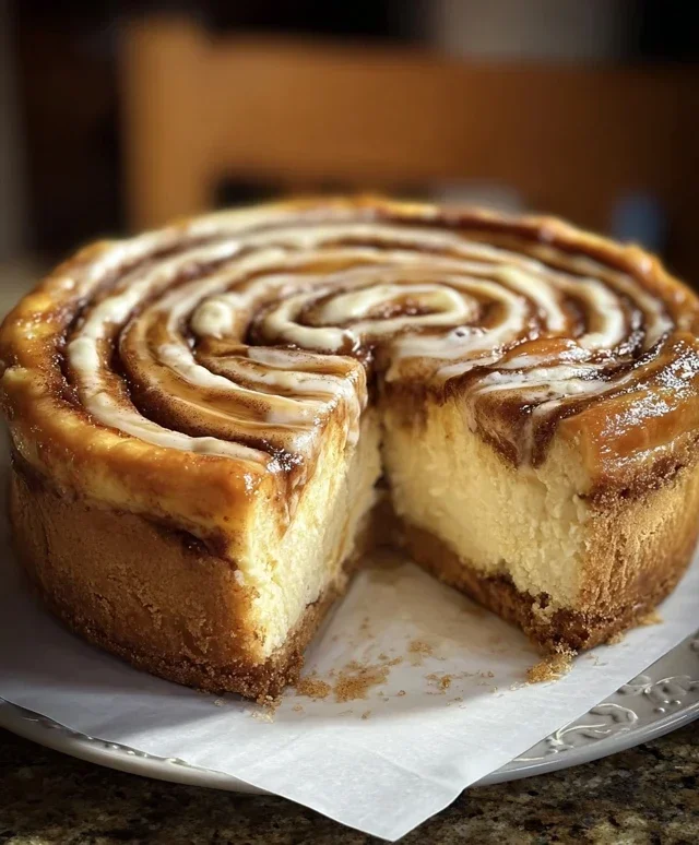Cinnamon Roll Honeybun Cheesecake