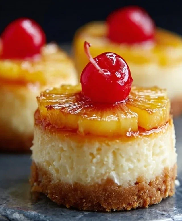 Mini Pineapple Upside-Down Cheesecakes