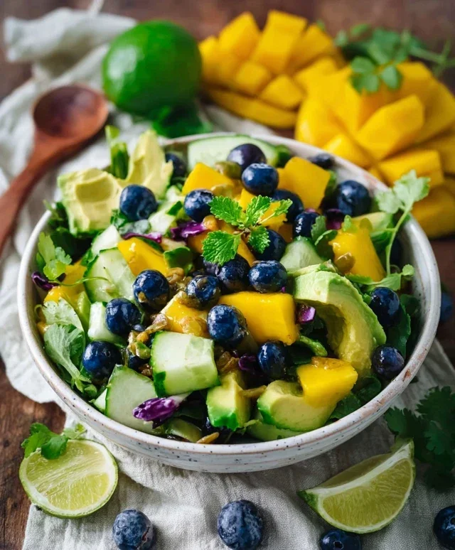 Mango Cucumber Salad with Blueberry and Avocado