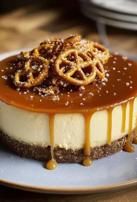 Salted Caramel Pretzel Cheesecake