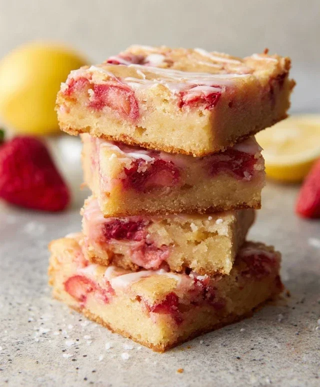 Strawberry Lemon Blondies