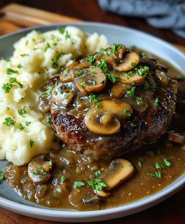 Bobby Flay’s Salisbury Steak Recipe with Mushroom Gravy