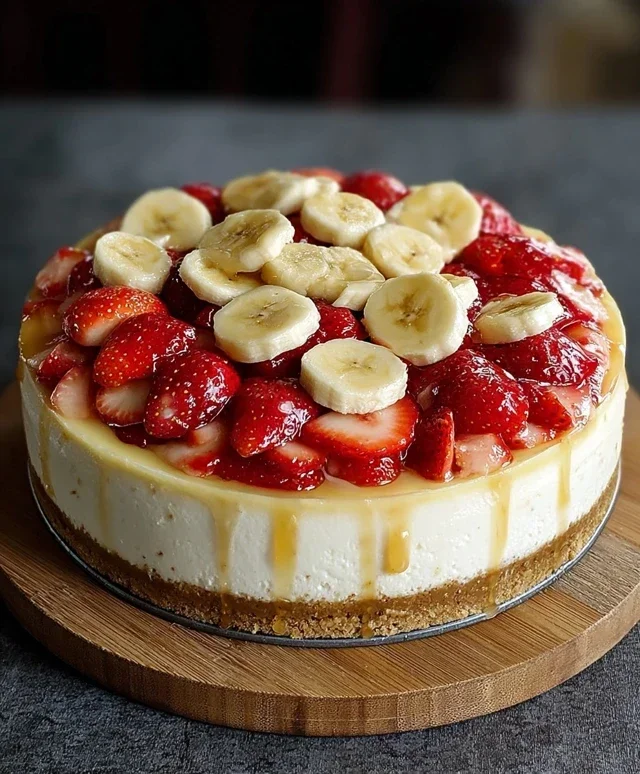 Strawberry Banana Pudding Cheesecake