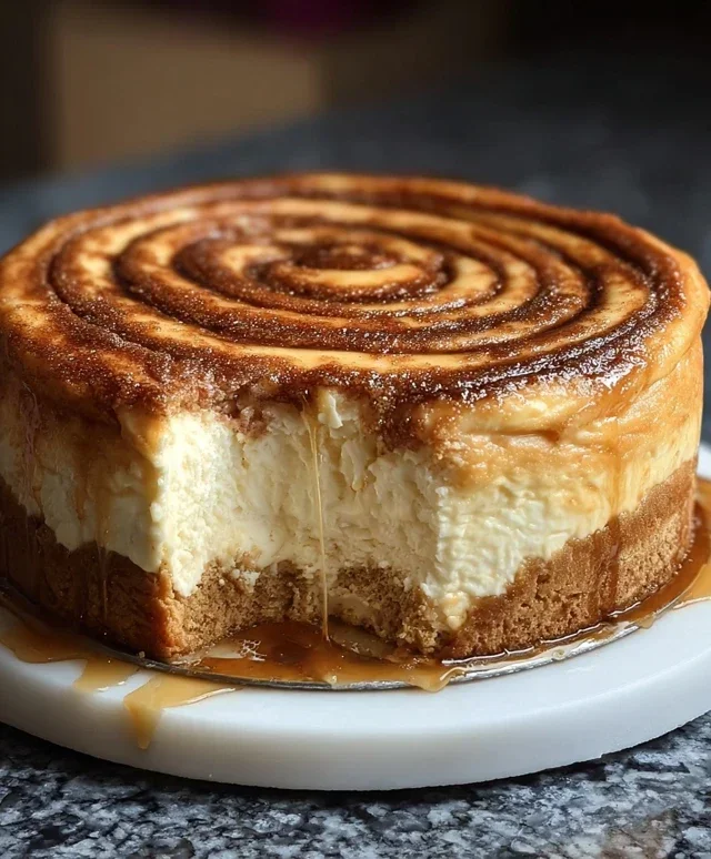 Cinnamon Roll Honeybun Cheesecake