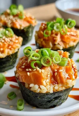 Spicy Salmon Sushi Cups