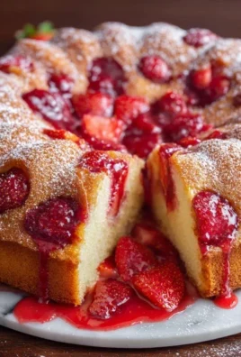 Easy Strawberry Cake with Strawberry Sauce