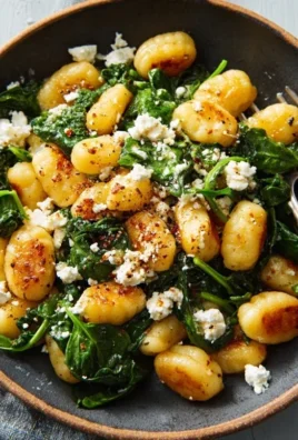 Crispy Gnocchi With Spinach And Feta