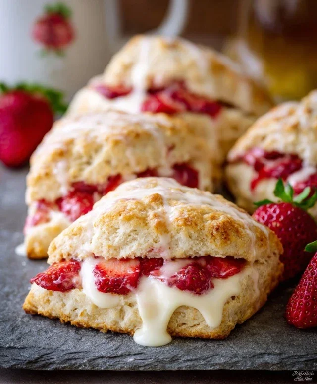 Strawberry Lemon Cream Scones