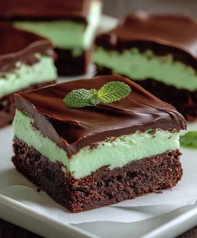 Triple-layer chocolate mint squares