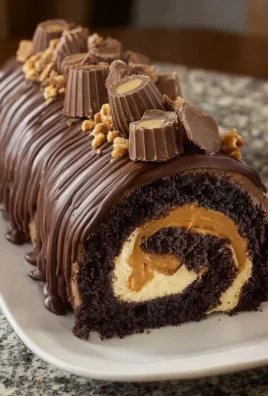 Peanut Butter Cup Chocolate Roll Cake