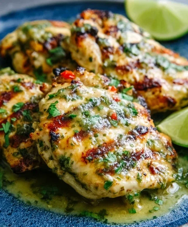 Grilled Salsa Verde Pepper Jack Chicken