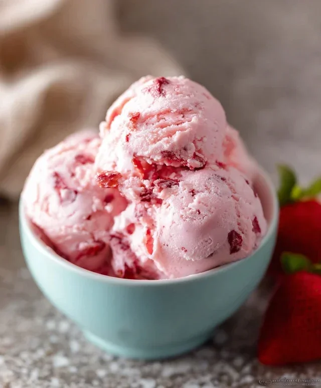 Homemade Strawberry Ice Cream